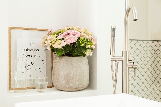 Water geven aan hortensias groot